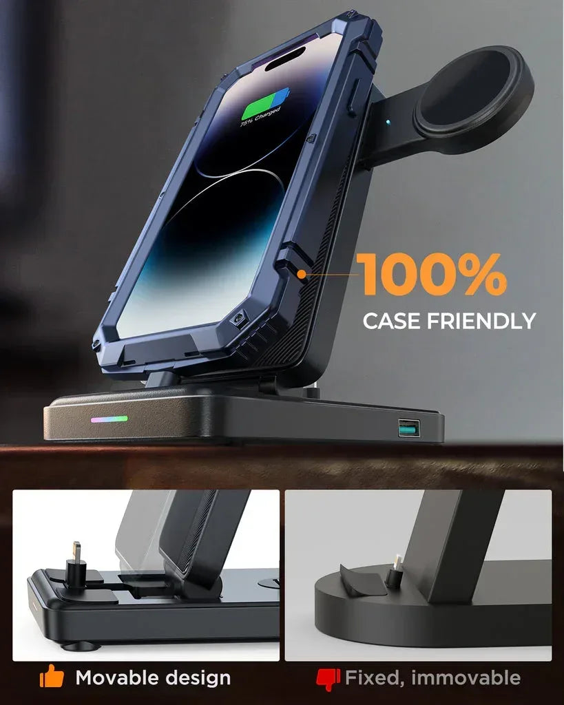 Joyroom 4 in 1 Lightning Wireless Charger Station JR-WQS02 - Three