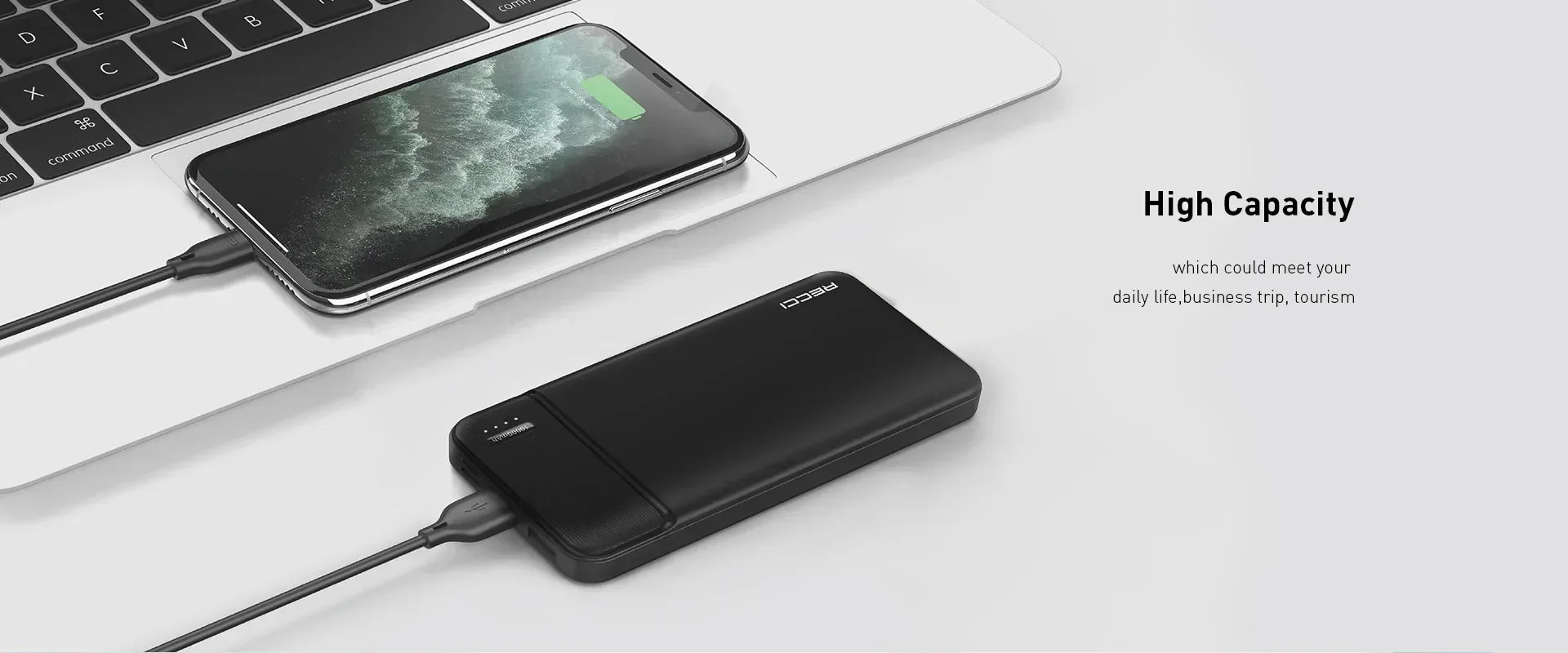 Recci Burton Power Bank 10000 mah 4 Ports RPB-N16 - Three