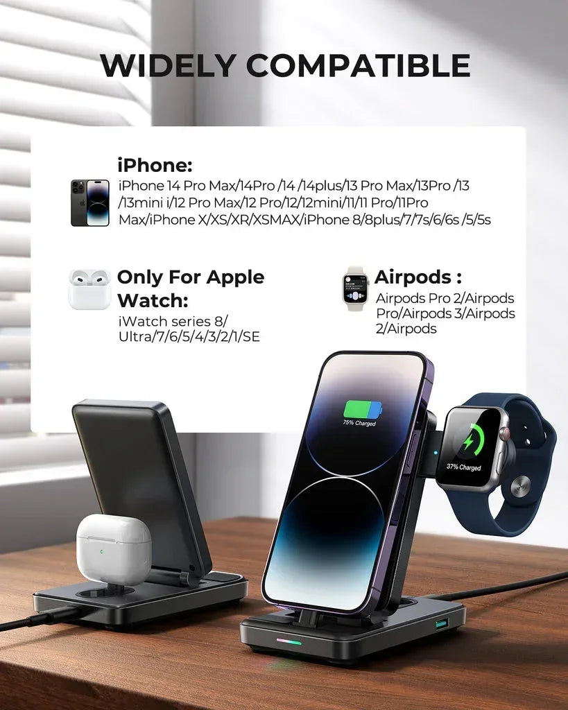 Joyroom 4 in 1 Lightning Wireless Charger Station JR-WQS02 - Three