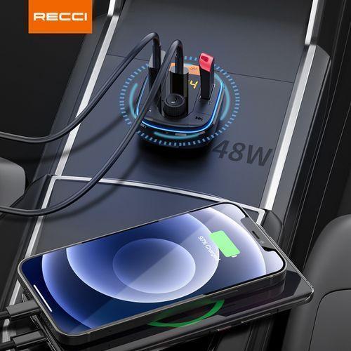 Recci Bluetooth FM Transmitter 48W Car Charger RQ01 - Three