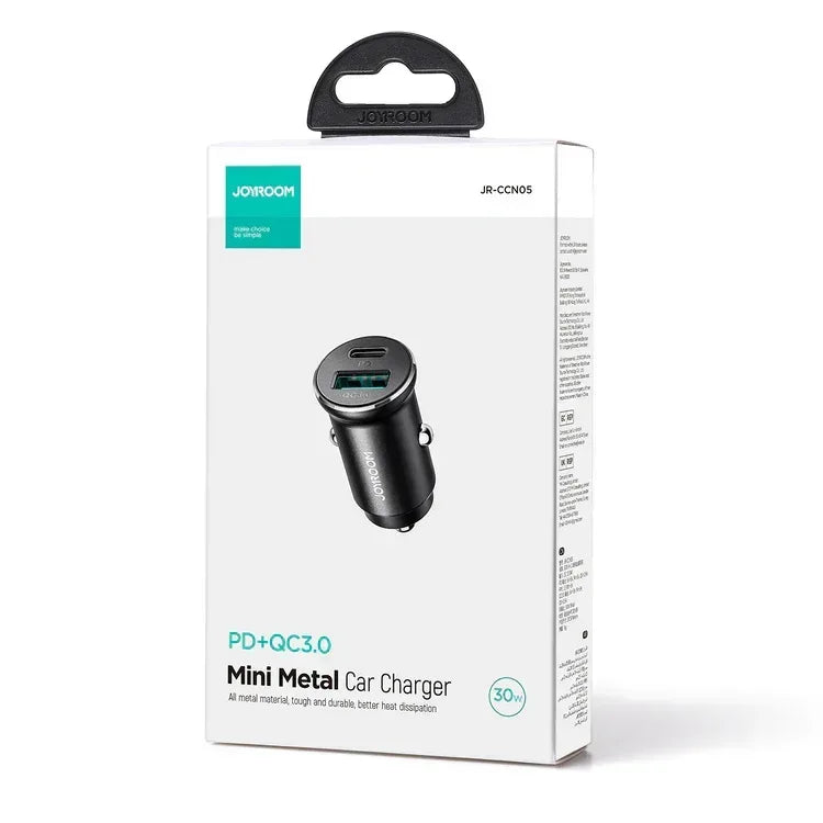 Joyroom Mini Metal Car Charger Type A+C 30W JR-CCN05 - Three