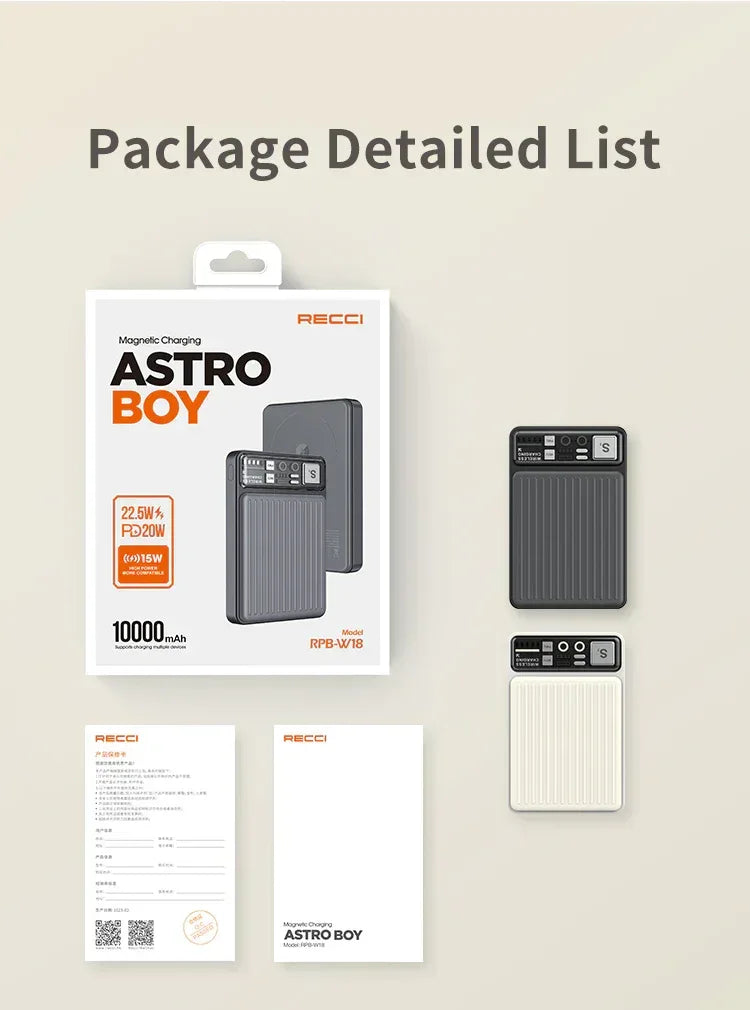 Recci ASTRO BOY 10000mAh Magnetic Power Bank RPB-W18 - Three