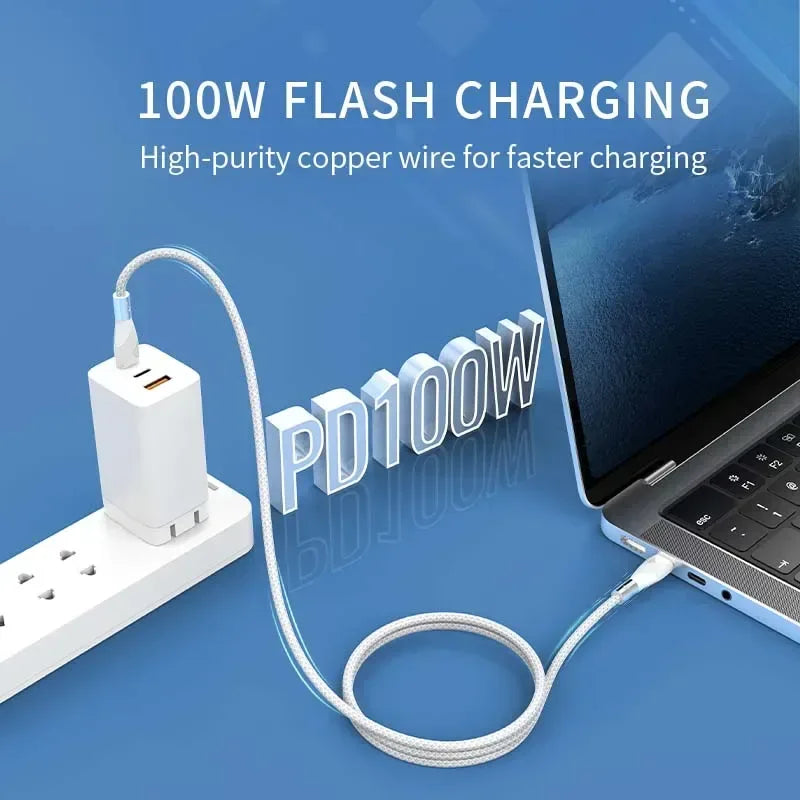 LANEX Type-C To Type-C 100W Fast Charging Cable 1M LS29CC - Three