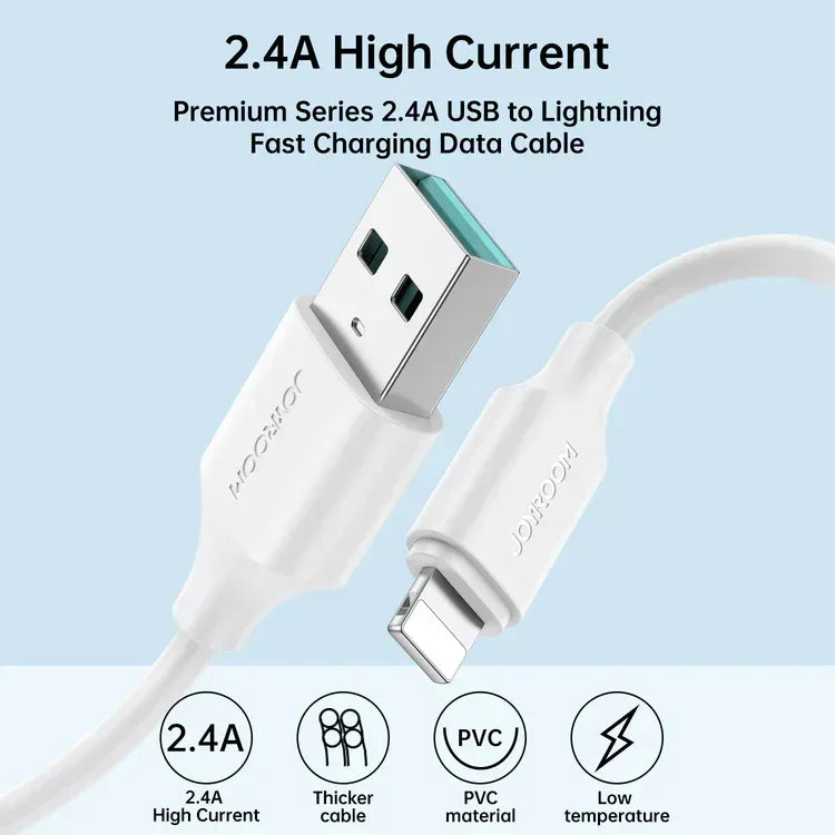 Joyroom 2.4A Lightning cable 0.25M/1M/2M S-UL012A9 - Three