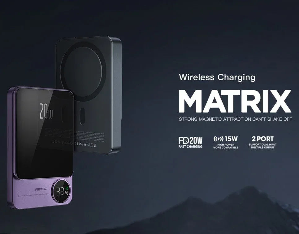 Recci Matrix MagSafe Magnetic Wireless Power Bank RPB-W16 - Three
