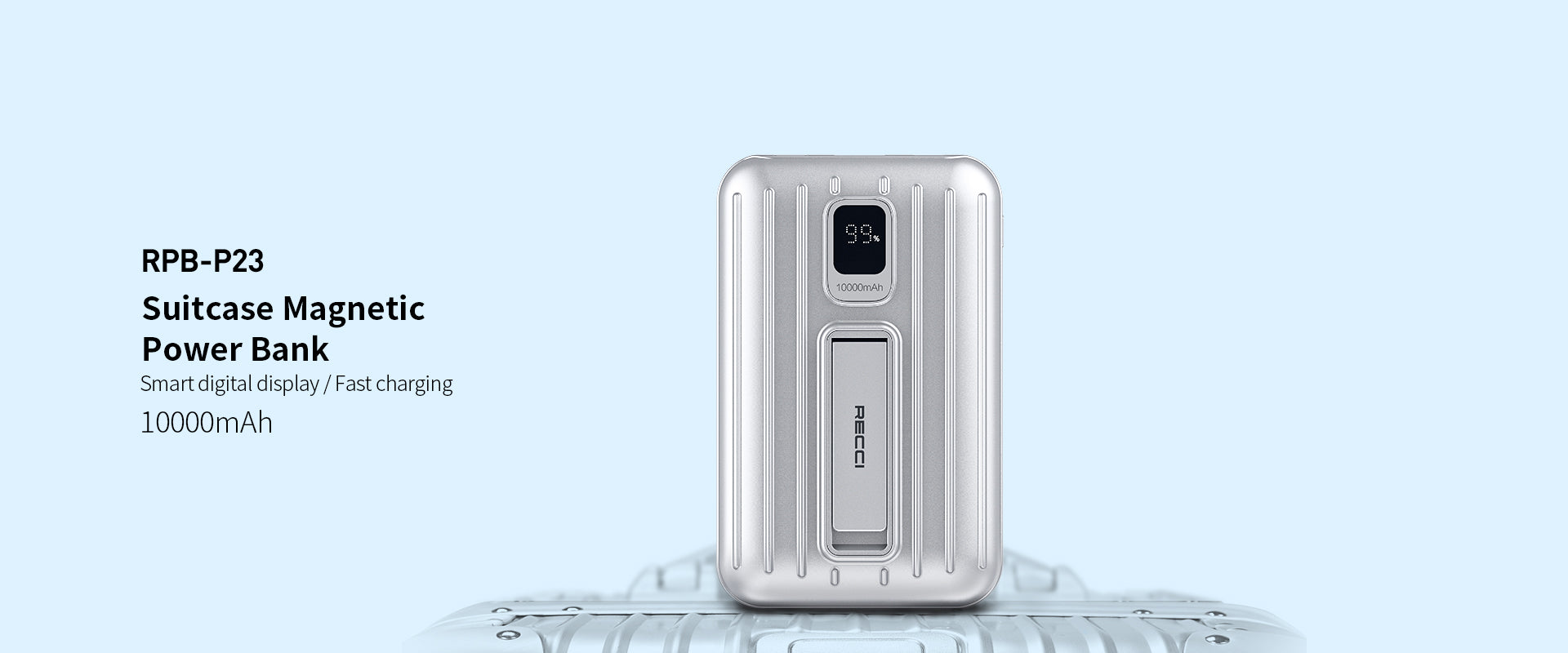 Recci Suitcase Magnetic Power Bank 10000 MAh RPB-P23