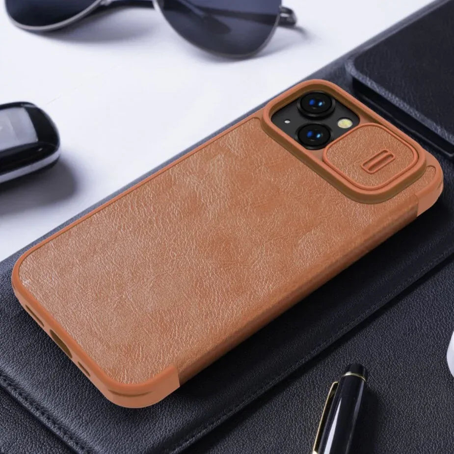Nillkin Qin Pro Series CamShield Leather case iPhone 14 Plus - Three