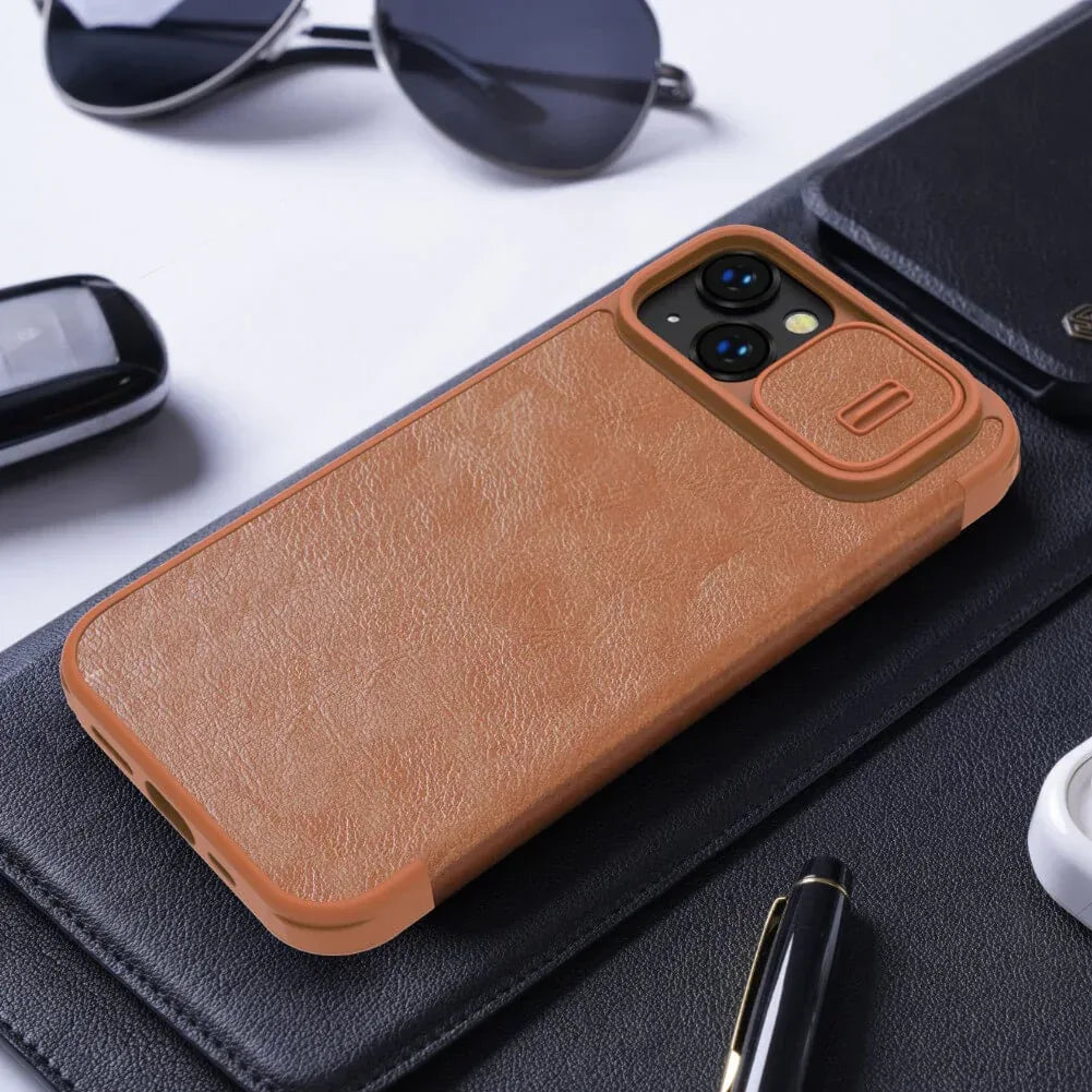 Nillkin Qin Pro Series CamShield Leather case iPhone 14 - Three