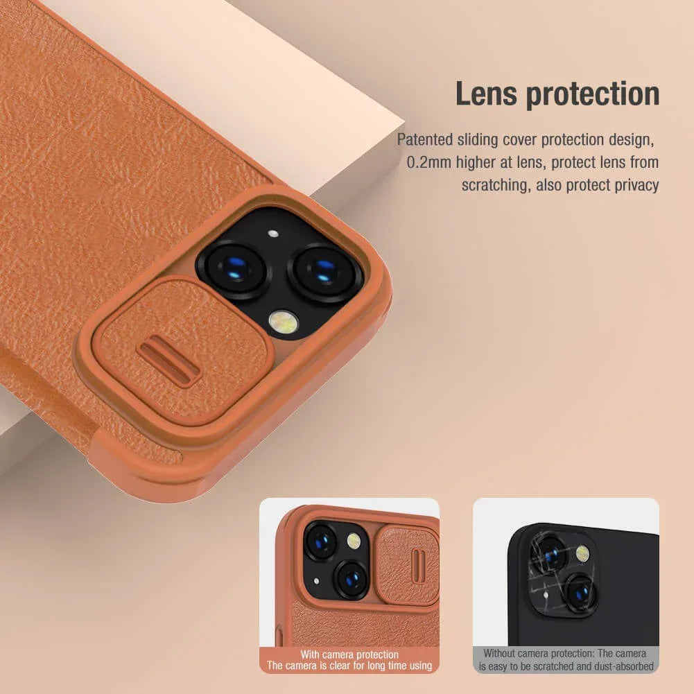 Nillkin Qin Pro Series CamShield Leather case iPhone 14 - Three