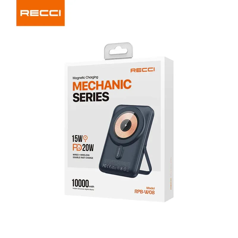 Recci 15W 10000mAh Magnetic Power Bank RPB-W08 - Three