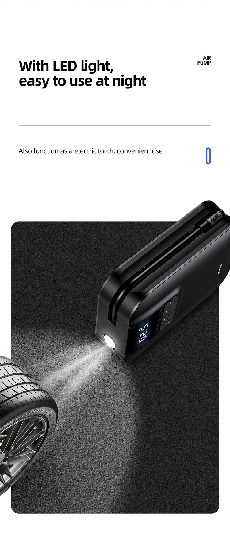 USAMS Mini Car Air Pump 5000Mah US-ZB215