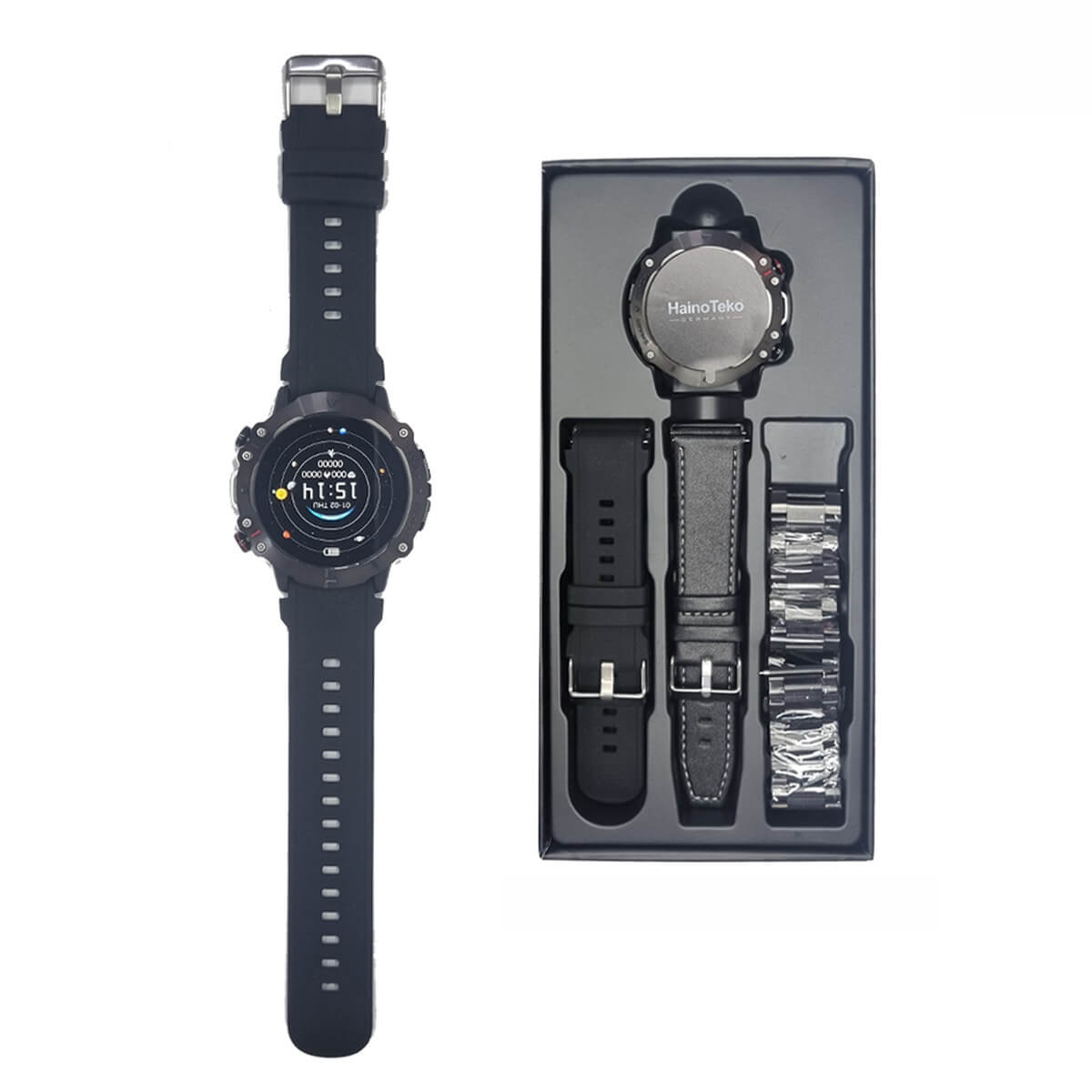 ساعة HainoTeko Germany RW-35 بتصميم عصري ولون أسود