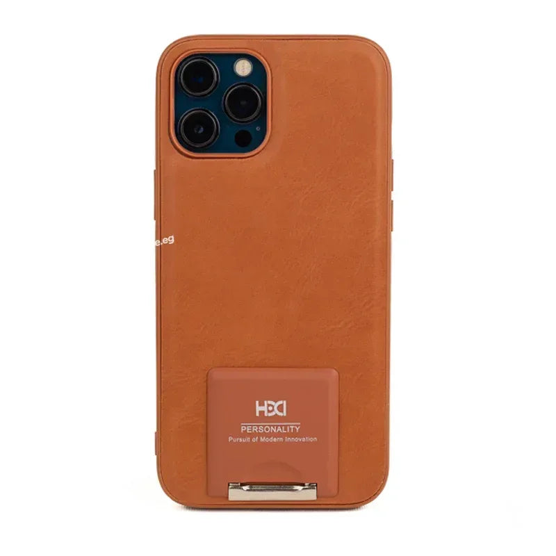 HDD Stand leather Case iPhone 12 / 12 Pro - Three