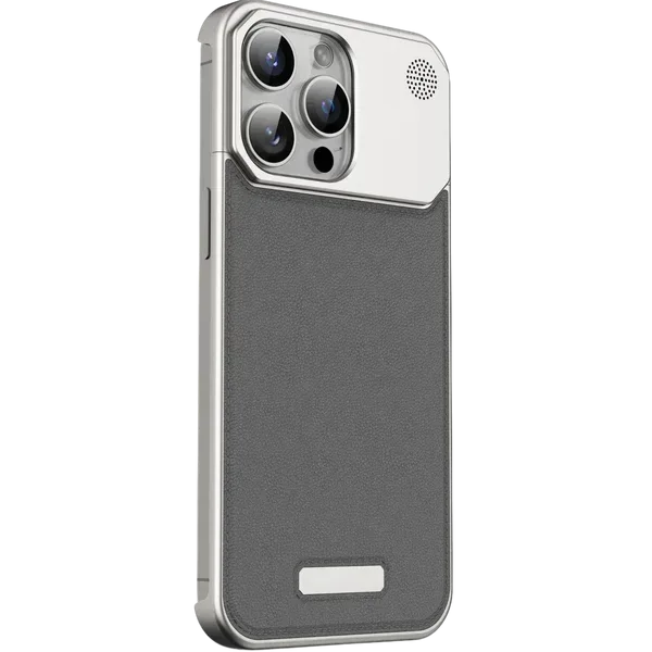 NJOYNY Metal Leather Case iPhone 16 Pro Max - Three