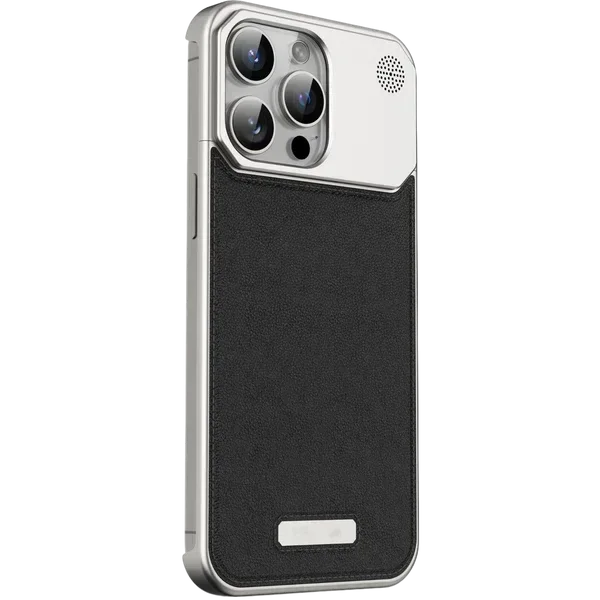 NJOYNY Metal Leather Case iPhone 16 Pro Max - Three