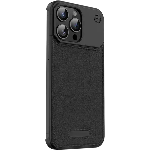 NJOYNY Metal Leather Case iPhone 16 Pro Max - Three