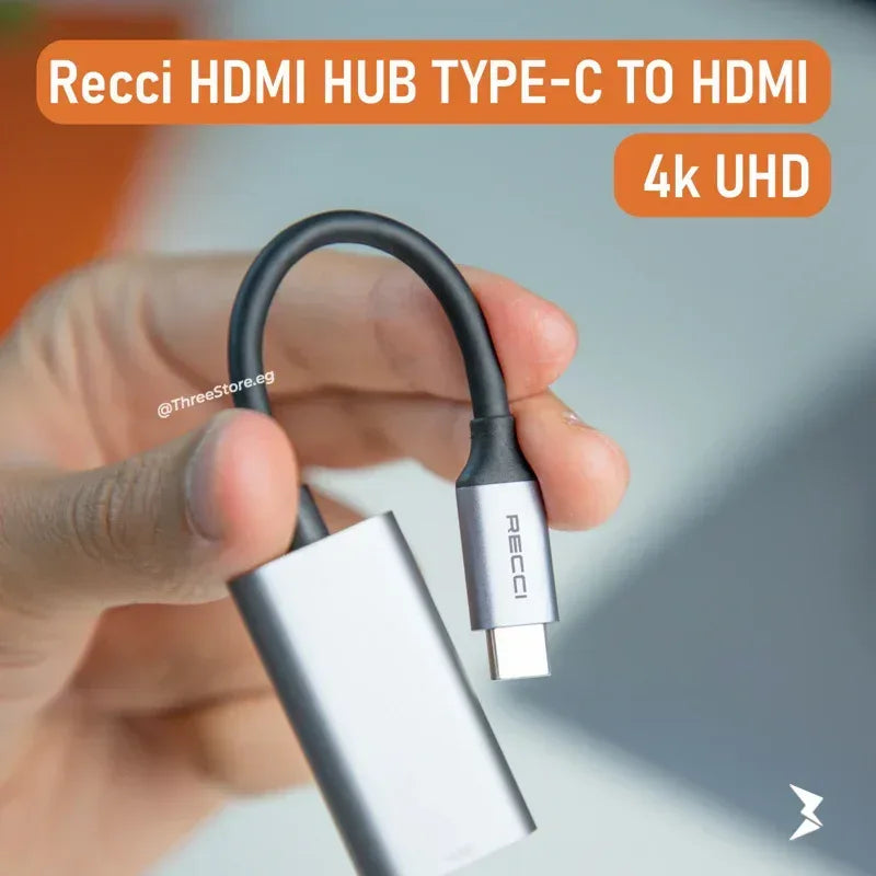 Recci Type-c To Hdmi High Definition 4k Convert Cord Rh11 - Three
