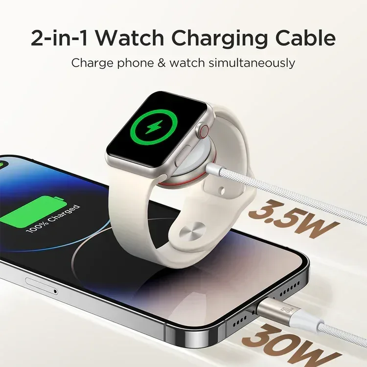 Joyroom 2 in 1 Watch Charger + 30W UCB C Cable S-IW012 - Three