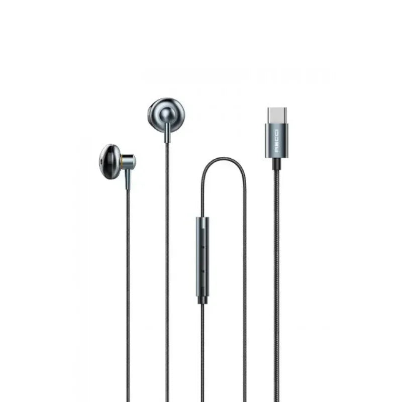 Recci Stereo High-Quality Wired USB-C Earphone REP-L26 - Three
