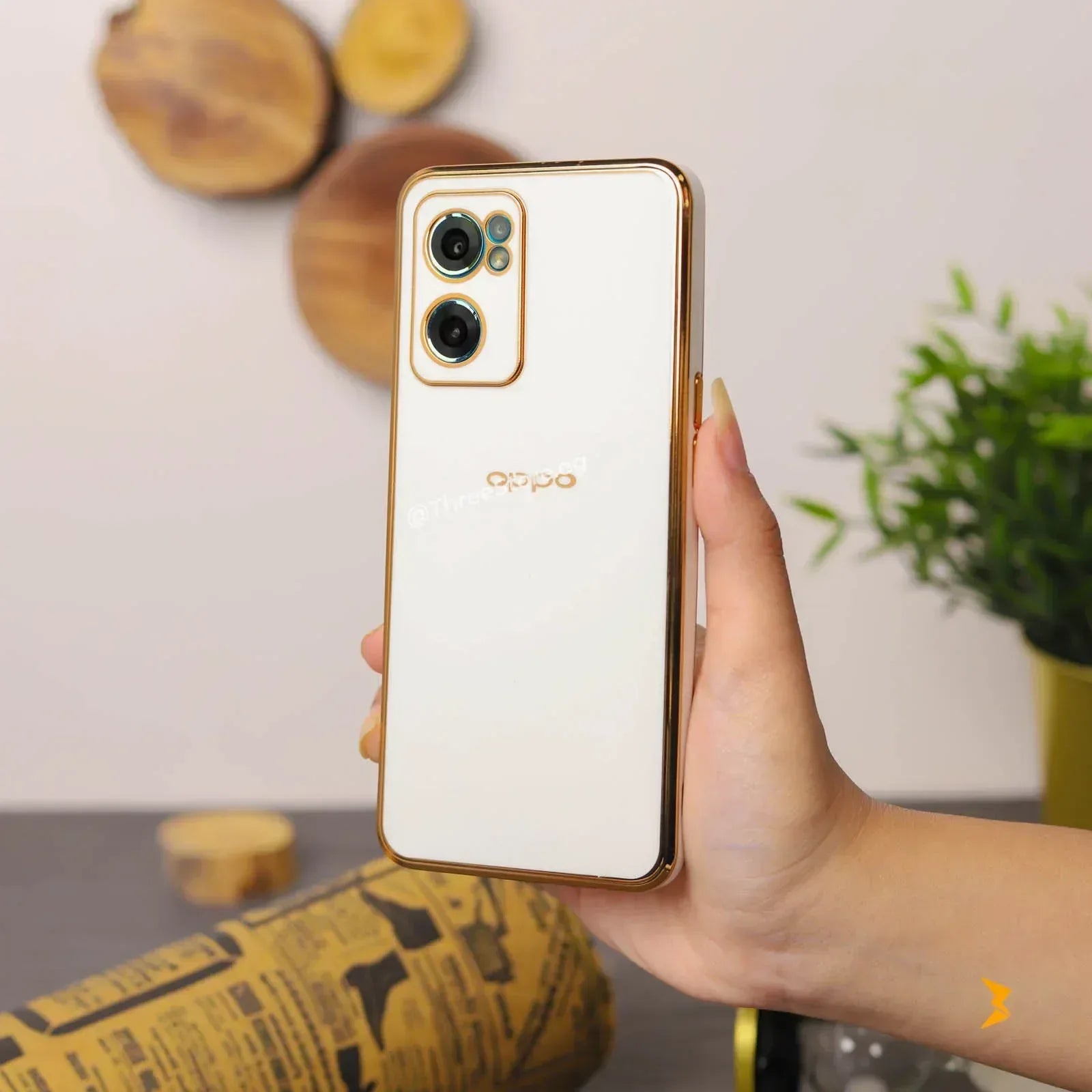 Plating Gold Lens Protection Case Oppo Reno 7 5G - Three