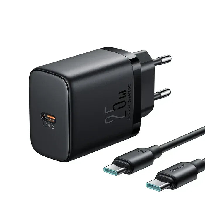 joyroom 25W Charger with Type c to Type c Cable JR-TCF11EU - Three
