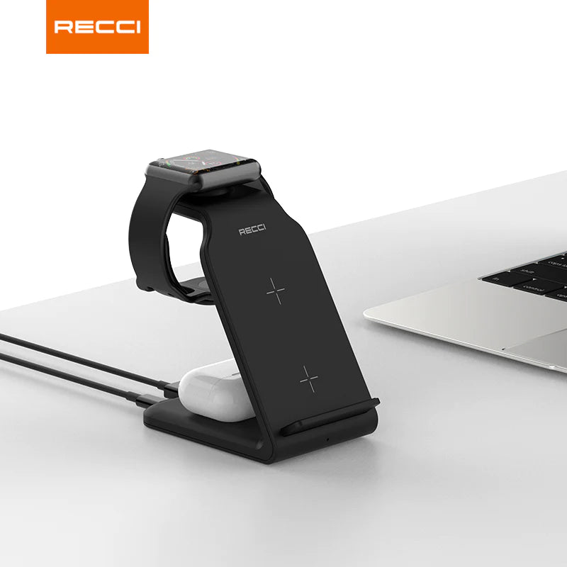 Recci 4 In 1 Desktop Stand Wireless Charger RCW-16