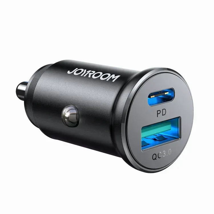 Joyroom Mini Metal Car Charger Type A+C 30W JR-CCN05 - Three