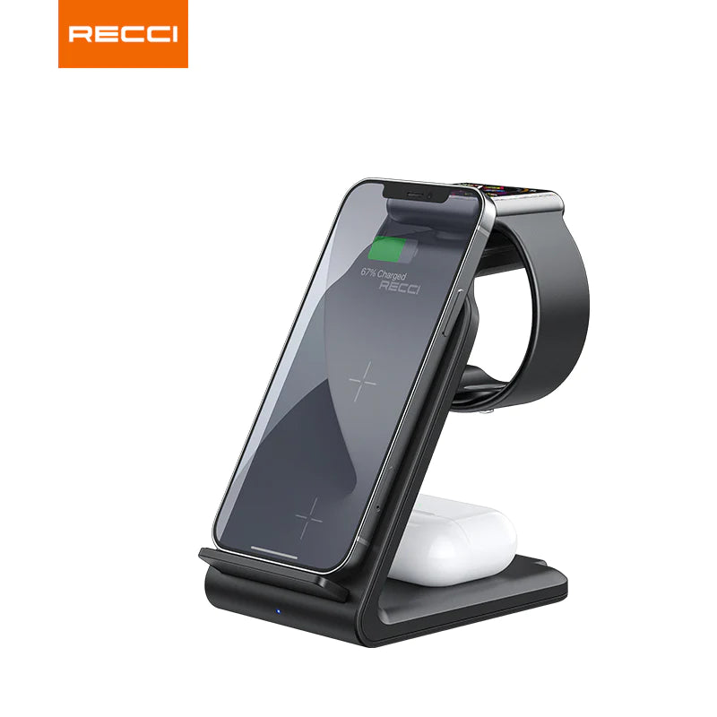Recci 4 In 1 Desktop Stand Wireless Charger RCW-16