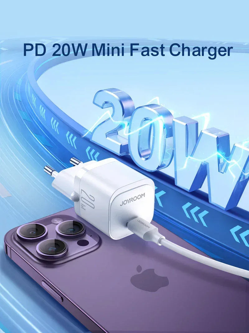 JoyRoom 20W mini Charger PD With Cable JR-TCF02 - Three
