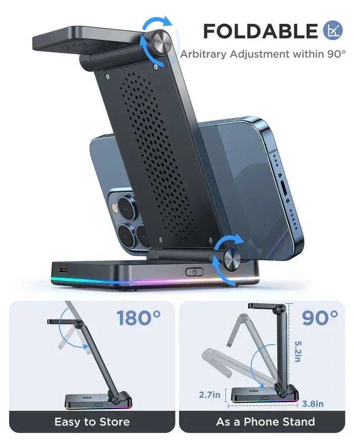 Joyroom 3-in-1 Foldable Wireless Charging Station JR-WQN01 - Three