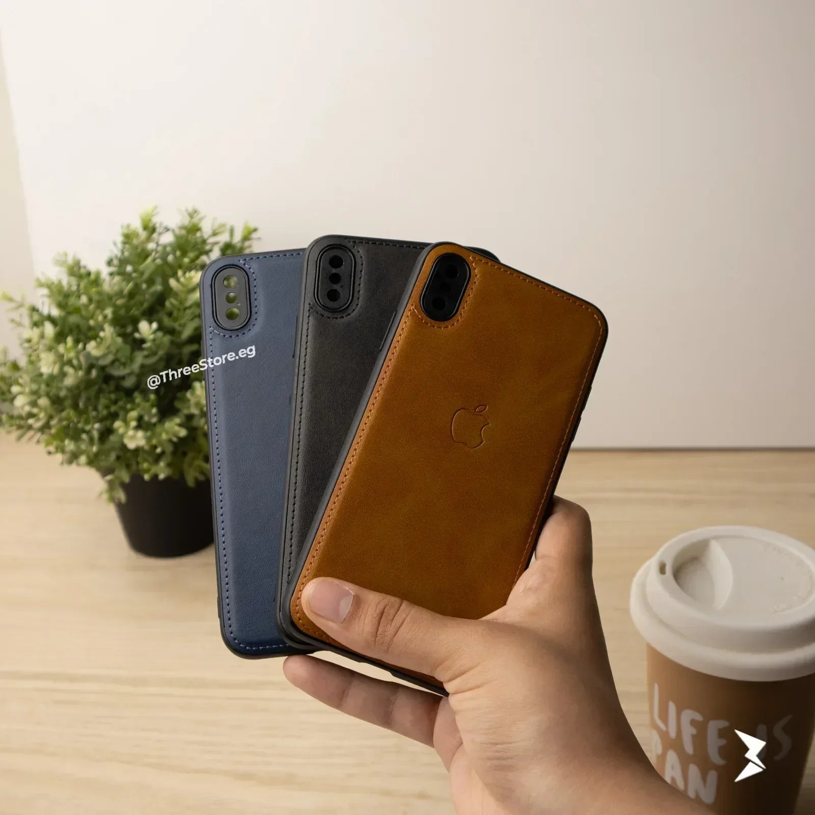 Cradle Leather Case iPhone XR - Three