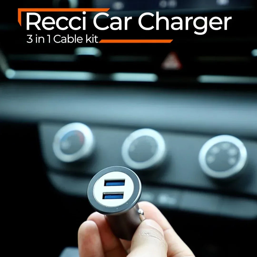 Recci 3 in 1 Cable + Car Charger kit RQ03T - Three