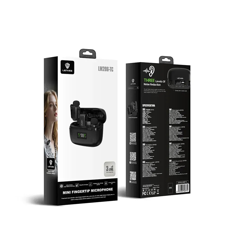 Lenyes Type-C 3-Level Noise Reduction Wireless Microphone LM206-TC