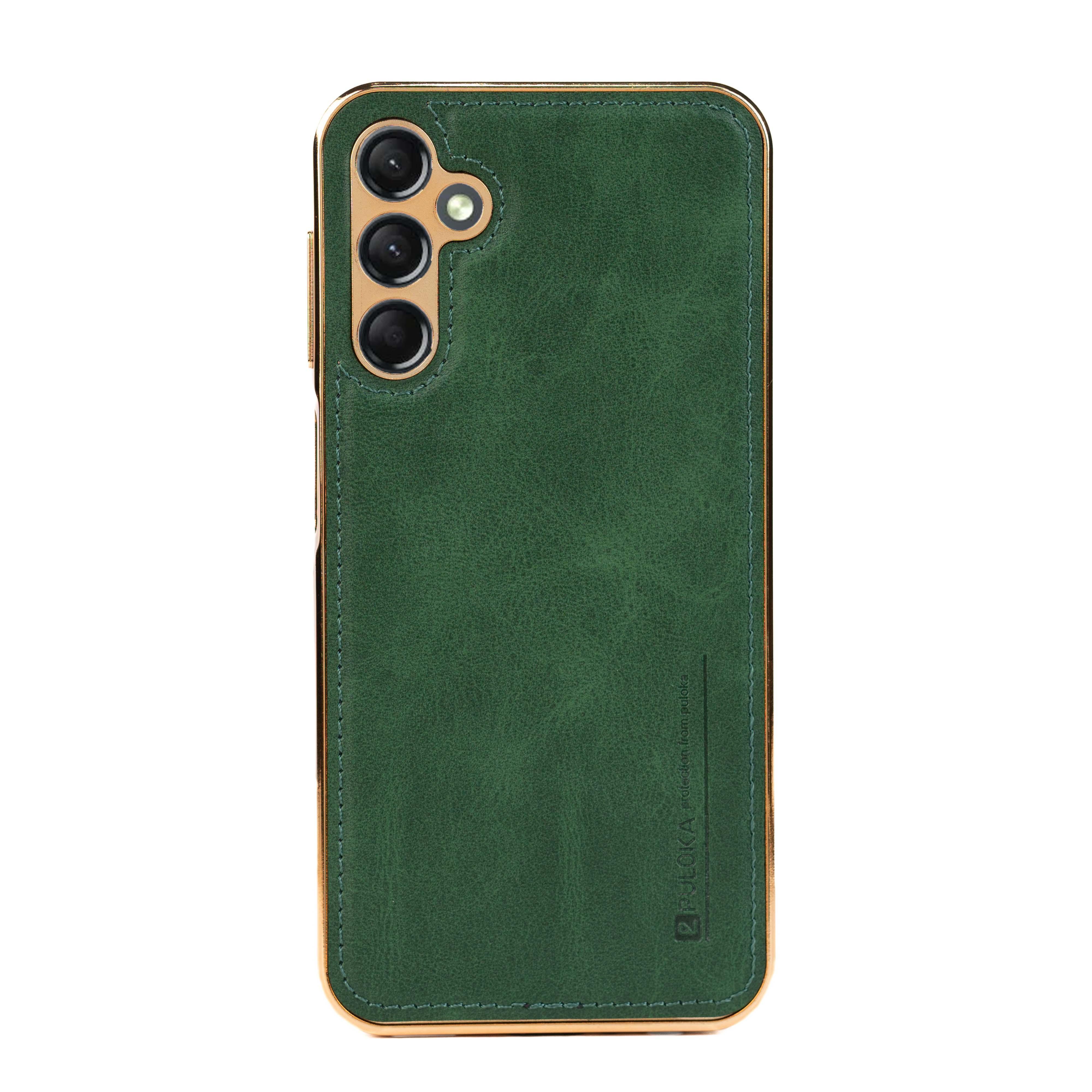 Gold Frame Leather Case Samsung A54 - Three