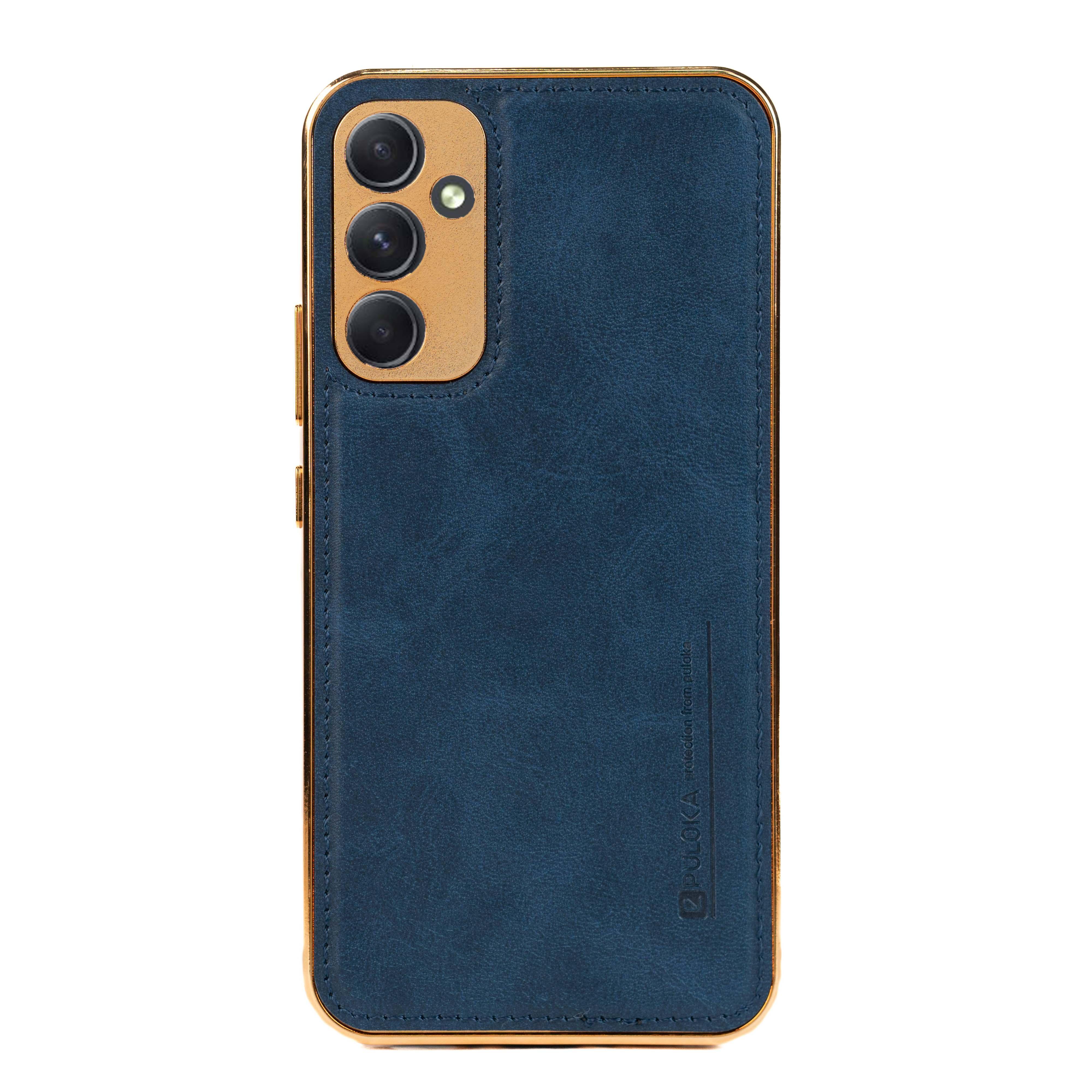 Gold Frame Leather Case Samsung A34 - Three