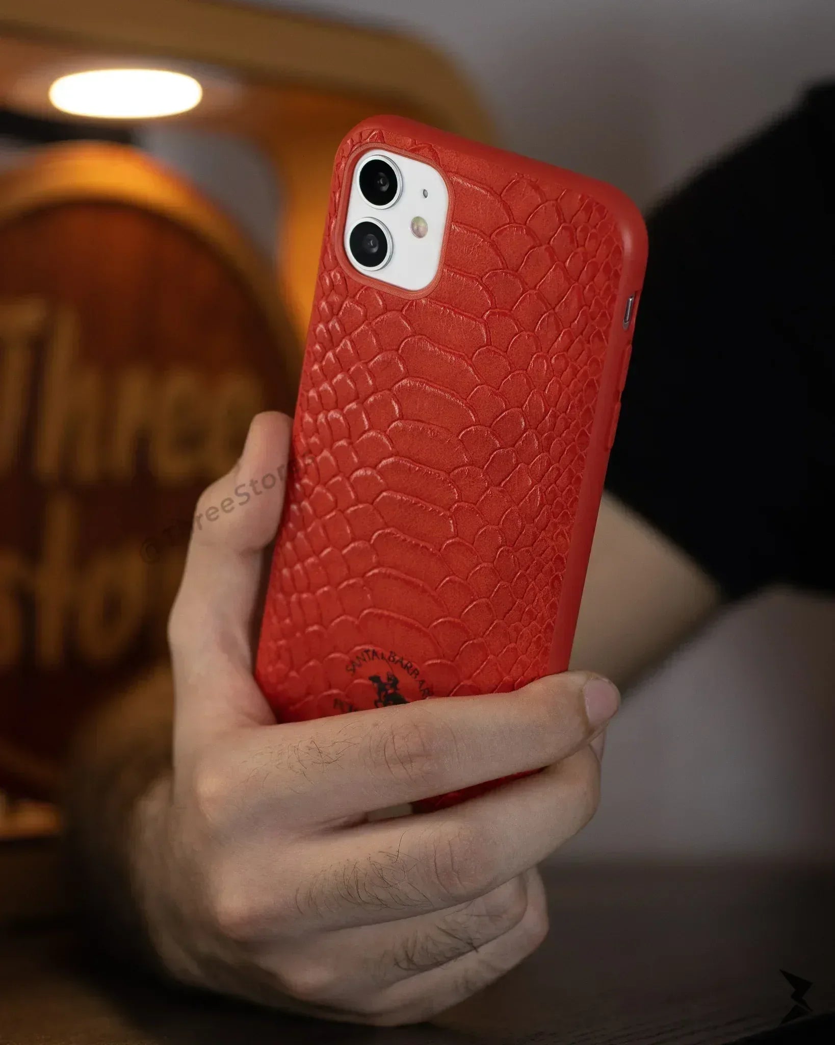 Santa Alligator Leather Case iPhone 11 - Three