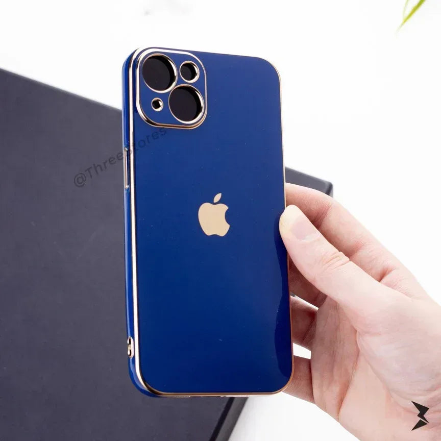 Plating Gold Lens Protection Case iPhone 14 - Three