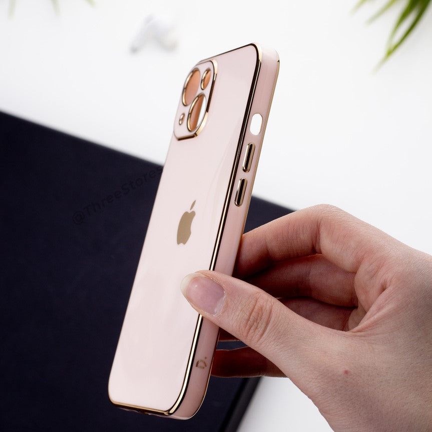 Plating Gold Lens Protection Case iPhone 13