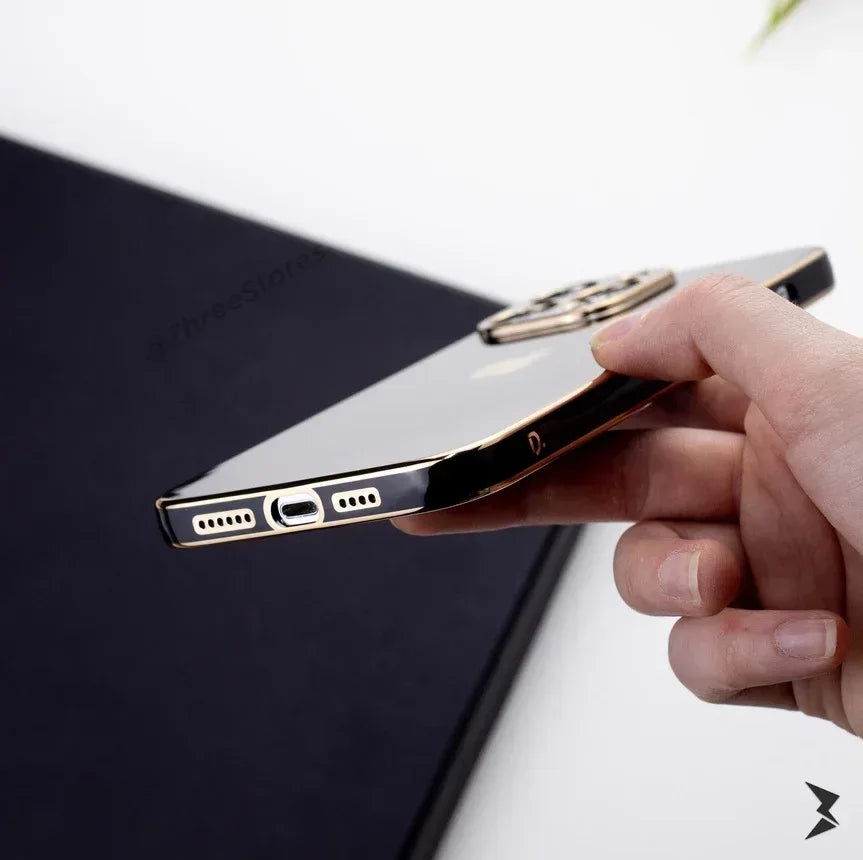 Plating Gold Lens Protection Case iPhone 14 - Three