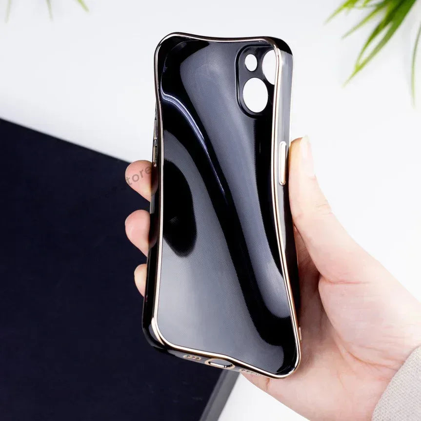 Plating Gold Lens Protection Case iPhone 14 - Three