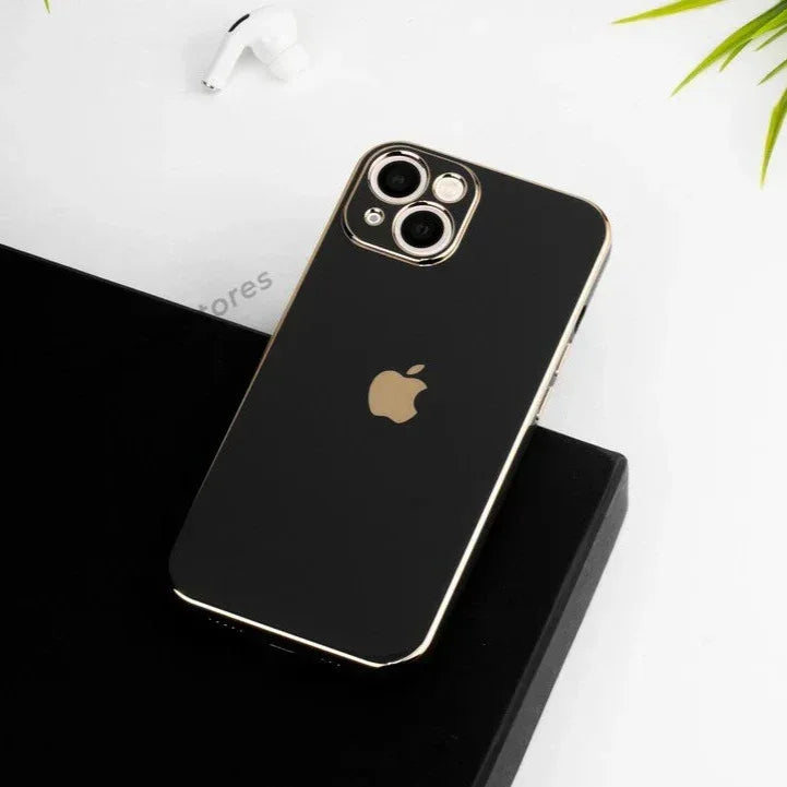 Plating Gold Lens Protection Case iPhone 14 - Three