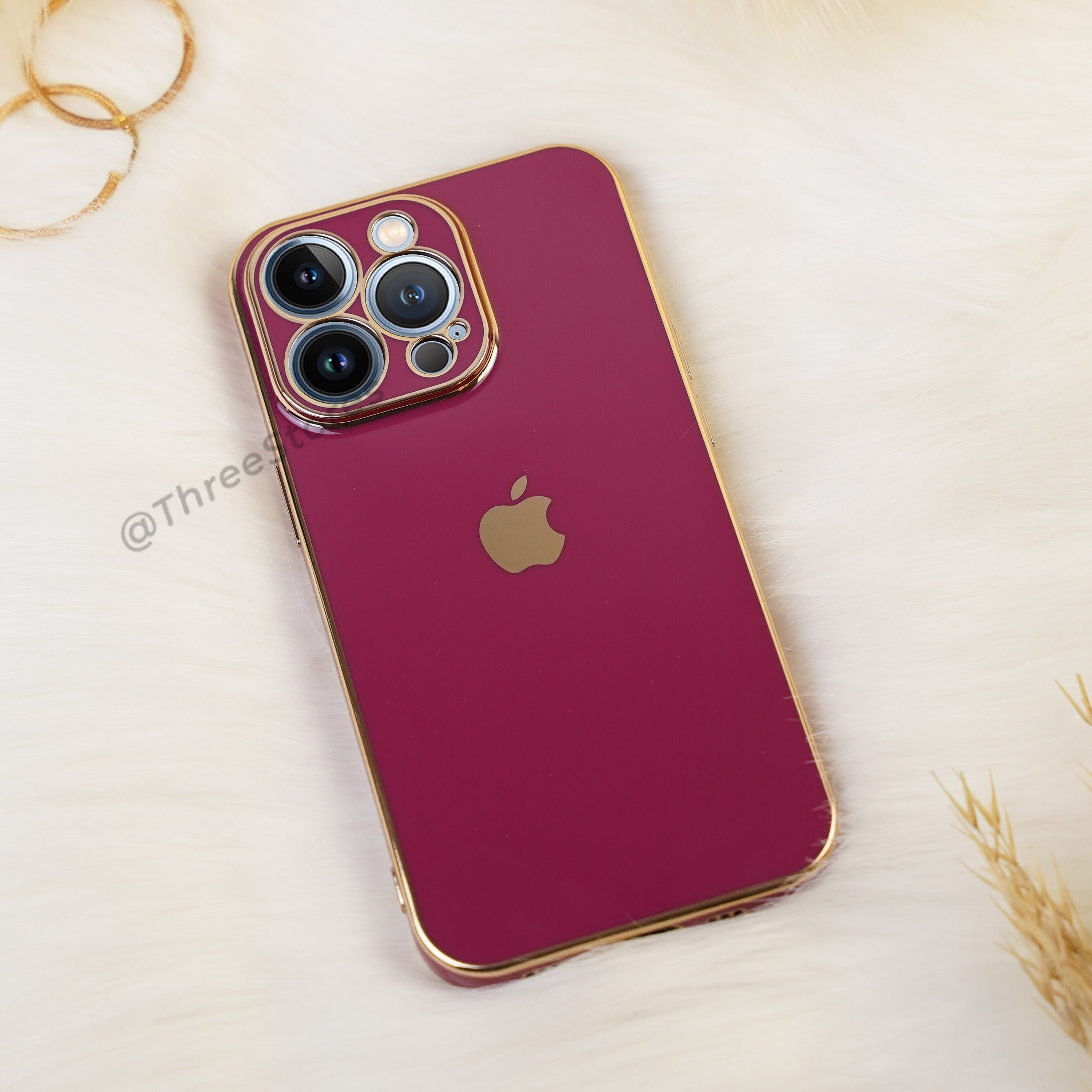 Plating Gold Lens Protection Case iPhone 13 Pro