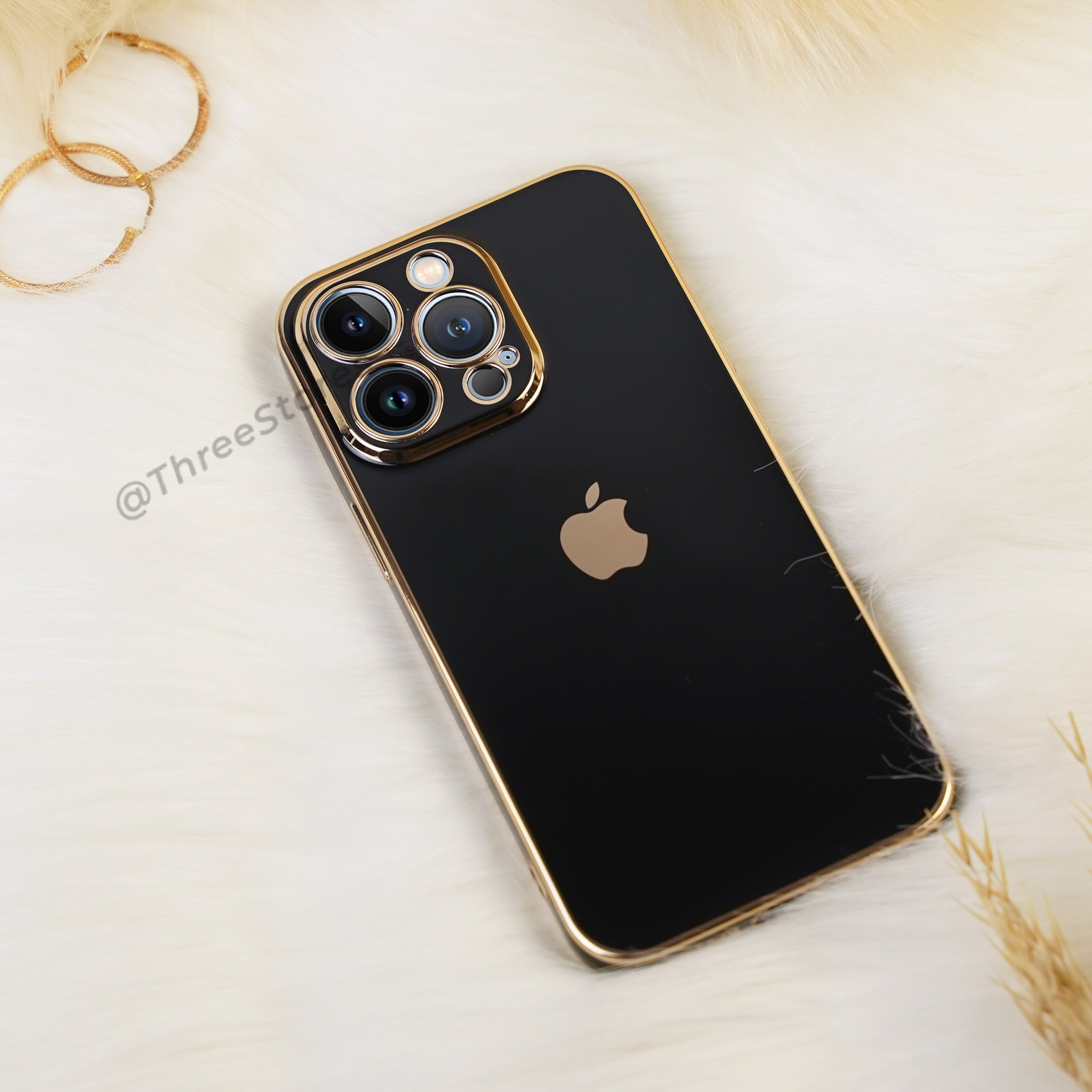 Plating Gold Lens Protection Case iPhone 13 Pro