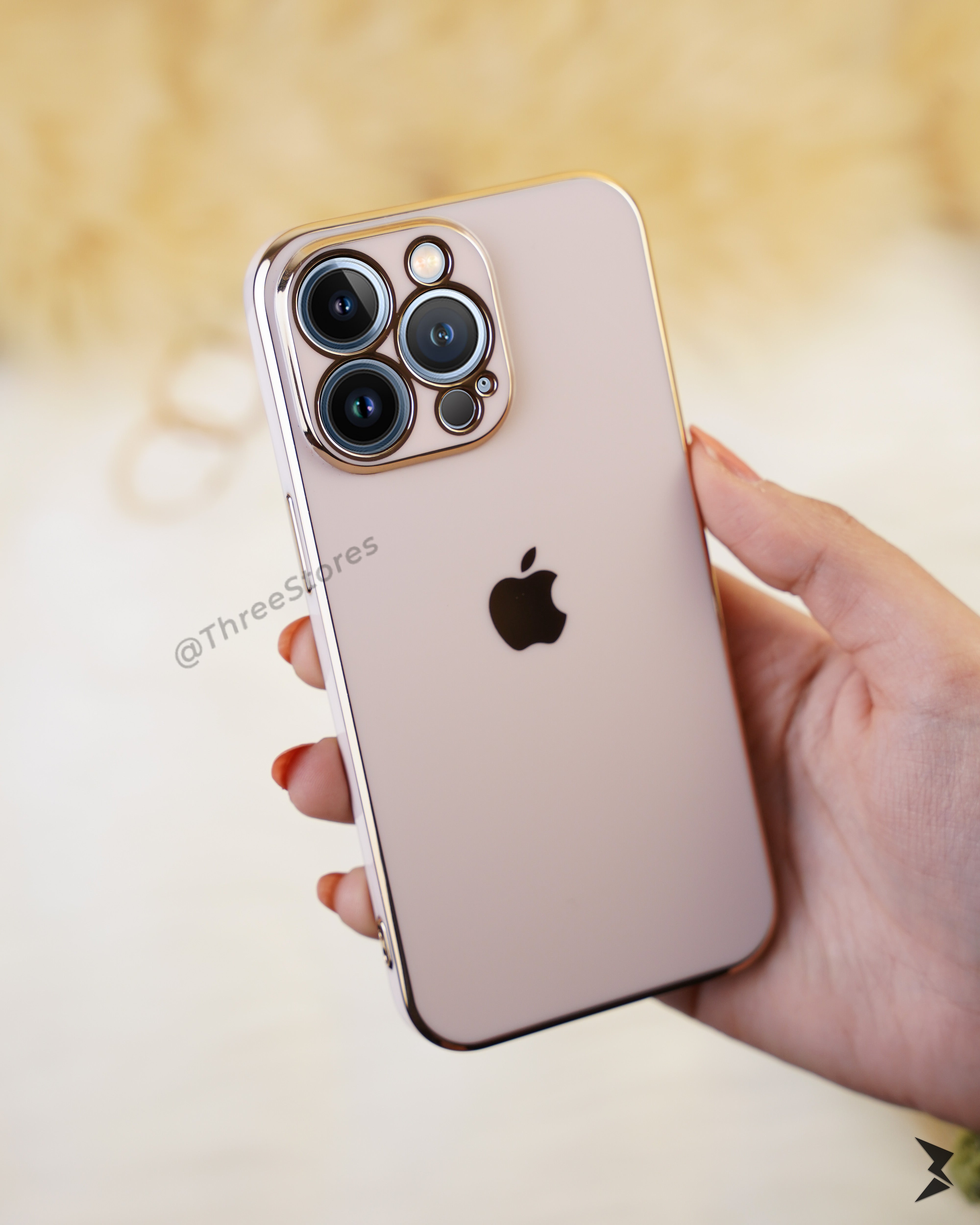 Plating Gold Lens Protection Case iPhone 13 Pro