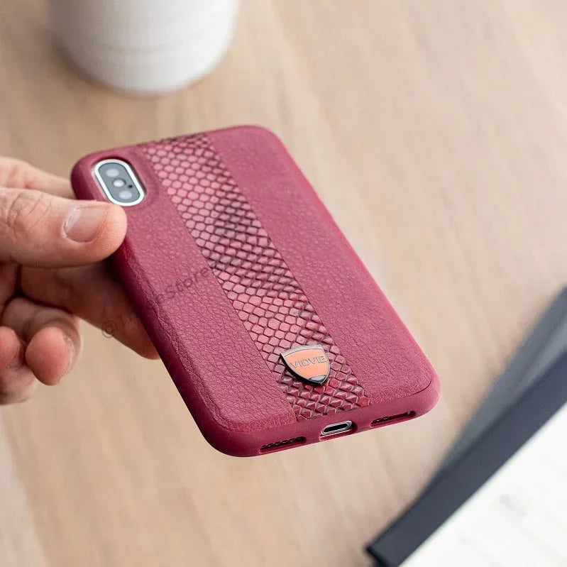 Vidvie Snack Leather Case iPhone X - Three