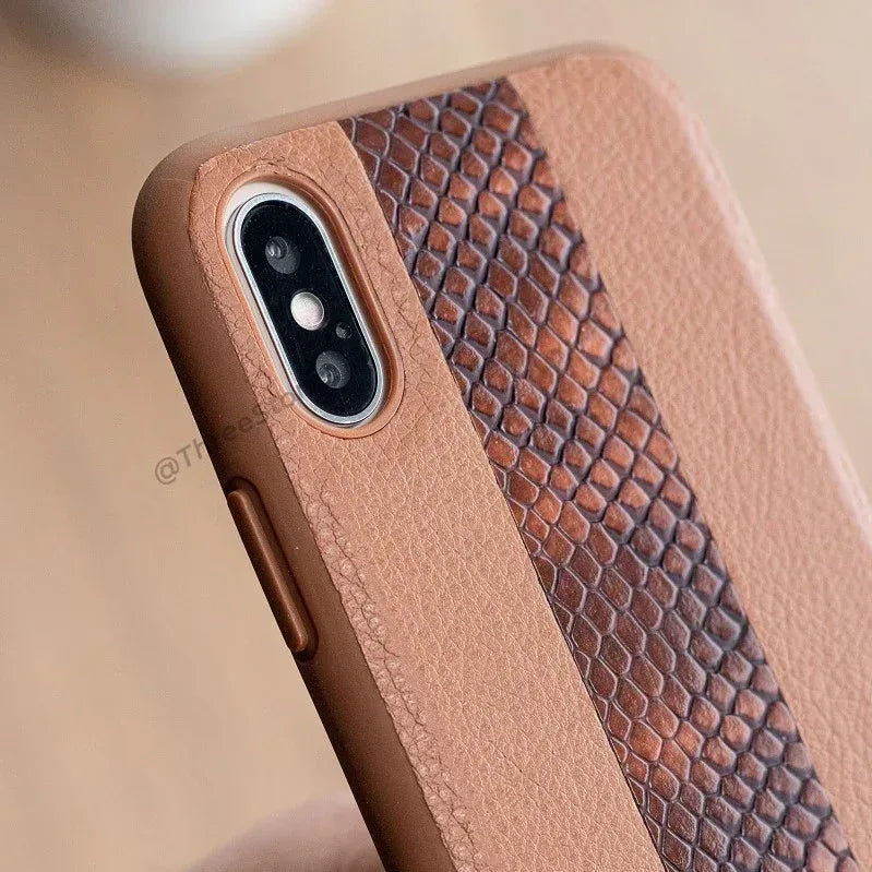 Vidvie Snack Leather Case iPhone X - Three
