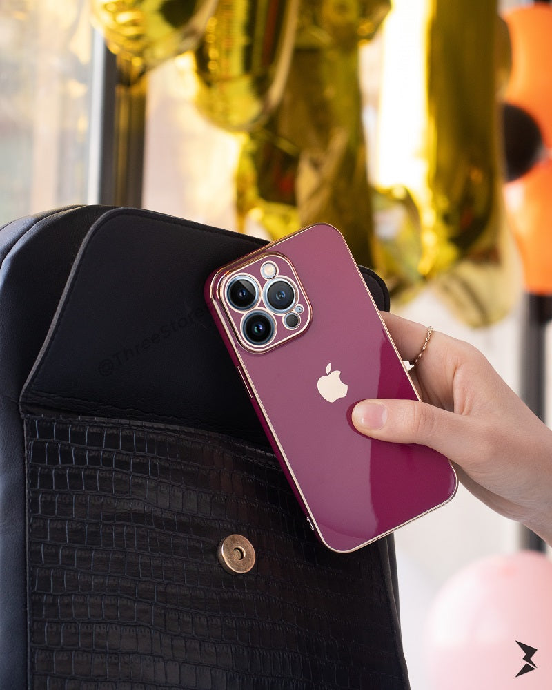 Plating Gold Lens Protection Case iPhone 14 Pro