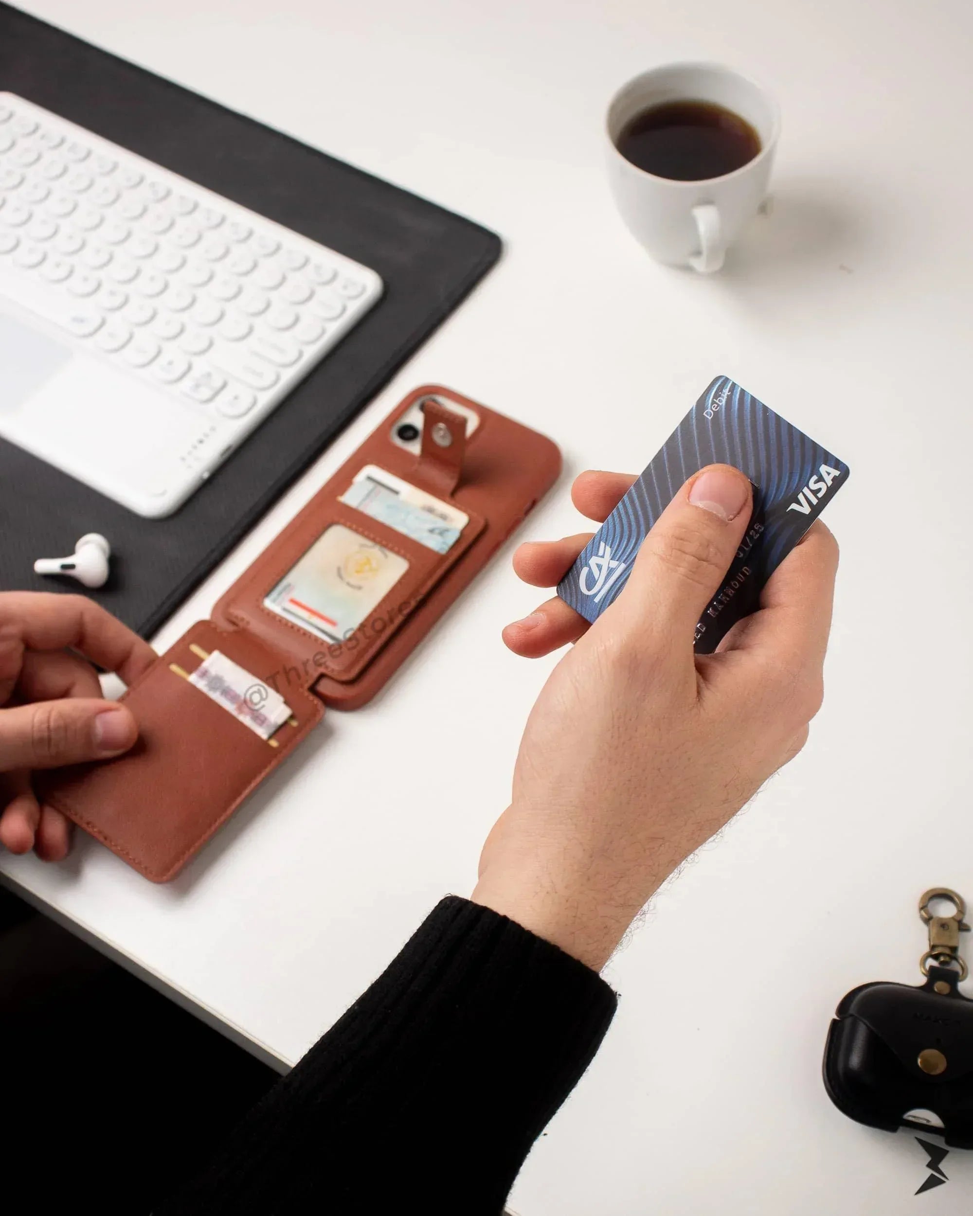 Hdd Leather Card Case iPhone 12 / 12 Pro - Three