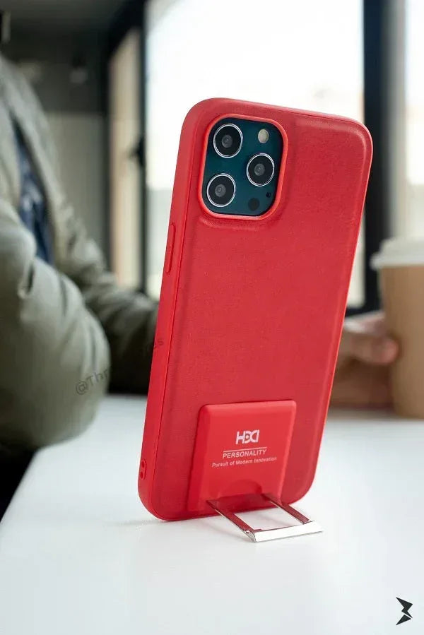 HDD Stand leather Case iPhone 12 / 12 Pro - Three