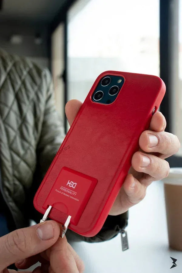 HDD Stand leather Case iPhone 12 / 12 Pro - Three